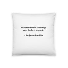 Load image into Gallery viewer, Benjamin Franklin Inspirational Pillow