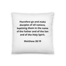 Load image into Gallery viewer, Bible Verses Matthew 28:19 Pillow