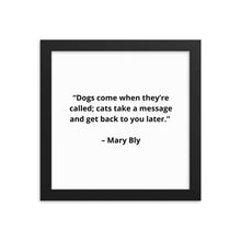 Load image into Gallery viewer, Mary Bly Dog/Cat Love Framed Poster
