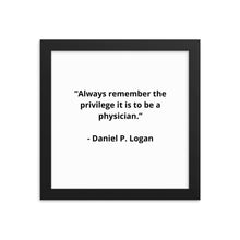 Load image into Gallery viewer, Daniel P. Logan Doctor Framed Poster