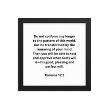 Load image into Gallery viewer, Bible Verses Romans 12:2 Framed Poster