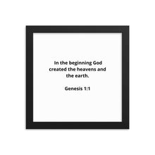 Load image into Gallery viewer, Spiritual Bible Verses Genesis 1:1 Framed Poster