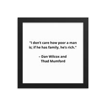 Load image into Gallery viewer, Family Dan Wilcox and Thad Mumford Framed Poster