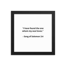 Load image into Gallery viewer, Romance Song of Solomon 3:4 Framed Poster