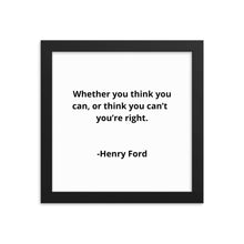 Load image into Gallery viewer, Entrepreneur Quotes Henry Ford Framed Poster