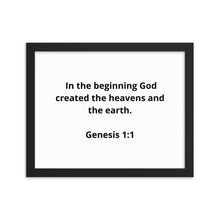 Load image into Gallery viewer, Spiritual Bible Verses Genesis 1:1 Framed Poster