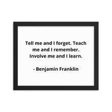 Load image into Gallery viewer, Teachers Benjamin Franklin Framed Poster