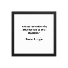 Load image into Gallery viewer, Daniel P. Logan Doctor Framed Poster