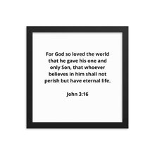 Load image into Gallery viewer, Bible Verses John 3:16 Framed Poster
