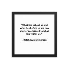 Load image into Gallery viewer, Self -Love Ralph Waldo Emerson Framed Poster