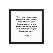 Load image into Gallery viewer, Romance Plato Framed Poster