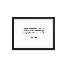 Load image into Gallery viewer, Mary Bly Dog/Cat Love Framed Poster