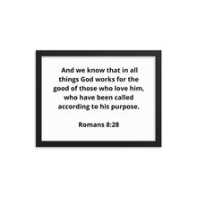 Load image into Gallery viewer, Spiritual Bible Verses Romans 8:28 Framed Poster