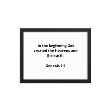 Load image into Gallery viewer, Spiritual Bible Verses Genesis 1:1 Framed Poster
