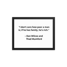 Load image into Gallery viewer, Family Dan Wilcox and Thad Mumford Framed Poster