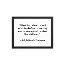 Load image into Gallery viewer, Self -Love Ralph Waldo Emerson Framed Poster