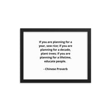 Load image into Gallery viewer, Teachers Chinese Proverb Framed Poster