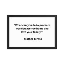 Load image into Gallery viewer, Mother Teresa Family Framed Poster