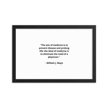 Load image into Gallery viewer, William J. Mayo Doctor Framed Poster