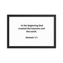 Load image into Gallery viewer, Spiritual Bible Verses Genesis 1:1 Framed Poster
