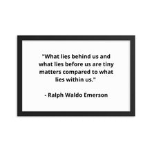Load image into Gallery viewer, Self -Love Ralph Waldo Emerson Framed Poster