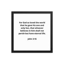 Load image into Gallery viewer, Bible Verses John 3:16 Framed Poster