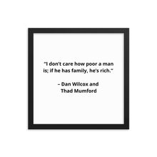 Load image into Gallery viewer, Family Dan Wilcox and Thad Mumford Framed Poster