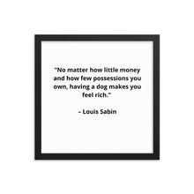 Load image into Gallery viewer, Pets Louis Sabin Framed Poster