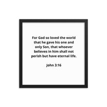 Load image into Gallery viewer, Bible Verses John 3:16 Framed Poster
