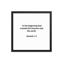Load image into Gallery viewer, Spiritual Bible Verses Genesis 1:1 Framed Poster