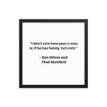 Load image into Gallery viewer, Family Dan Wilcox and Thad Mumford Framed Poster
