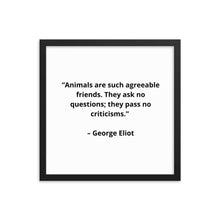 Load image into Gallery viewer, Pet George Eliot Framed Poster