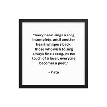 Load image into Gallery viewer, Romance Plato Framed Poster