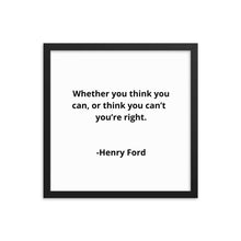 Load image into Gallery viewer, Entrepreneur Quotes Henry Ford Framed Poster