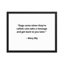Load image into Gallery viewer, Mary Bly Dog/Cat Love Framed Poster