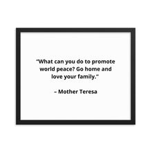 Load image into Gallery viewer, Mother Teresa Family Framed Poster