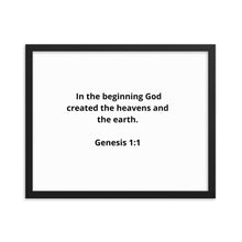 Load image into Gallery viewer, Spiritual Bible Verses Genesis 1:1 Framed Poster