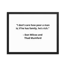 Load image into Gallery viewer, Family Dan Wilcox and Thad Mumford Framed Poster