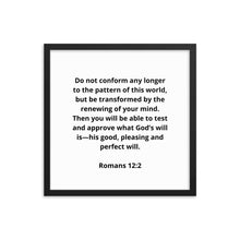 Load image into Gallery viewer, Bible Verses Romans 12:2 Framed Poster