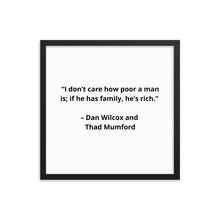 Load image into Gallery viewer, Family Dan Wilcox and Thad Mumford Framed Poster