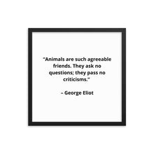 Load image into Gallery viewer, Pet George Eliot Framed Poster
