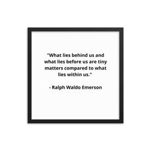 Load image into Gallery viewer, Self -Love Ralph Waldo Emerson Framed Poster