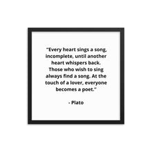 Load image into Gallery viewer, Romance Plato Framed Poster