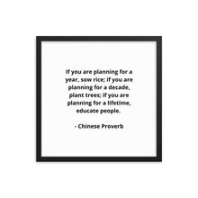 Load image into Gallery viewer, Teachers Chinese Proverb Framed Poster