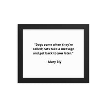 Load image into Gallery viewer, Mary Bly Dog/Cat Love Framed Poster