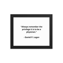Load image into Gallery viewer, Daniel P. Logan Doctor Framed Poster