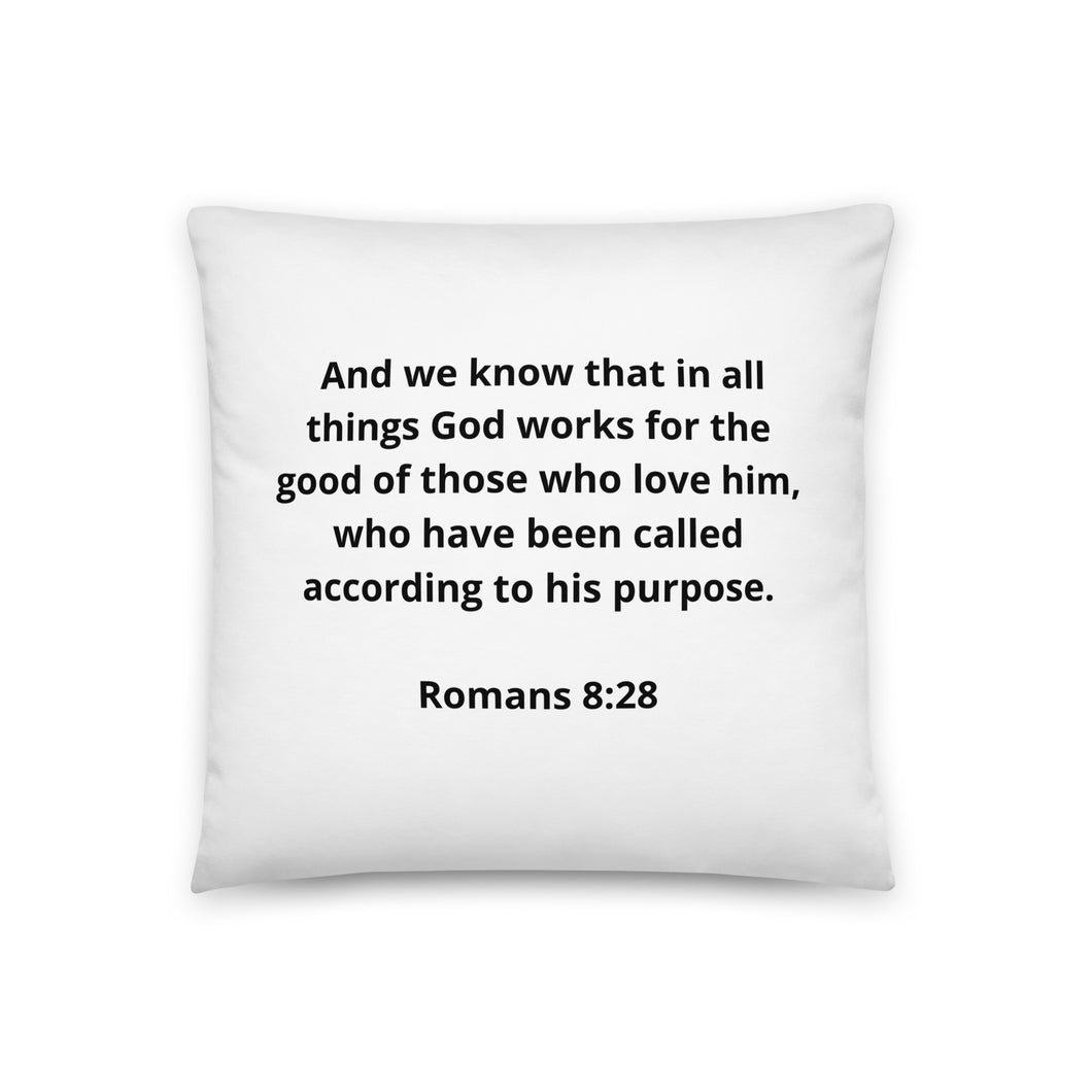 Spiritual Bible Verses Romans 8:28 Pillow