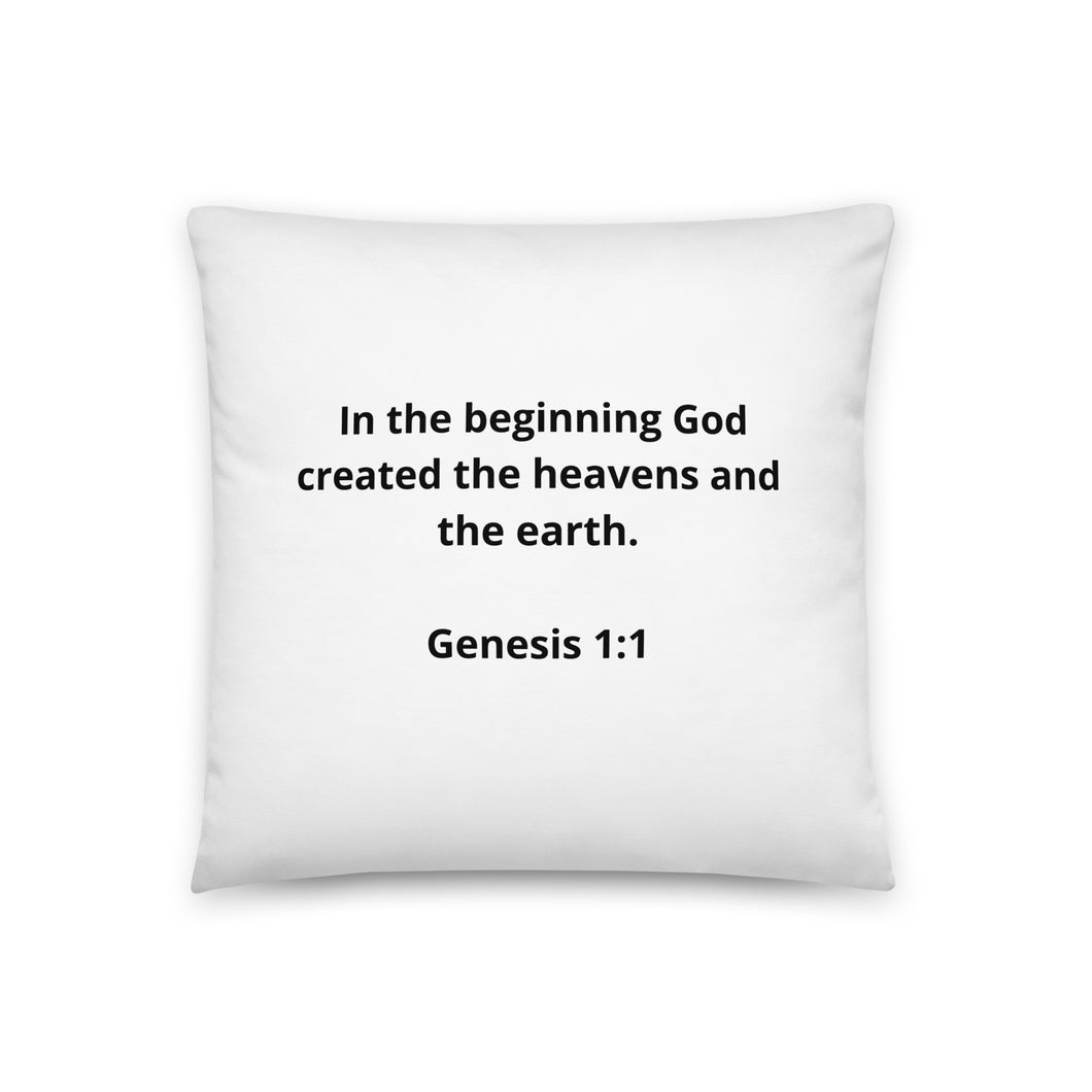 Spiritual Bible Verses Genesis 1:1 Pillow