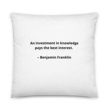 Load image into Gallery viewer, Benjamin Franklin Inspirational Pillow
