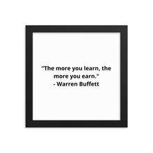Load image into Gallery viewer, Warren Buffett Success Framed Poster
